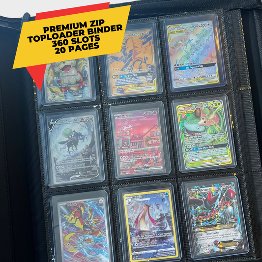 KP Premium Toploader Binder, 9 Pocket (360 Slots, Black, No Logo)