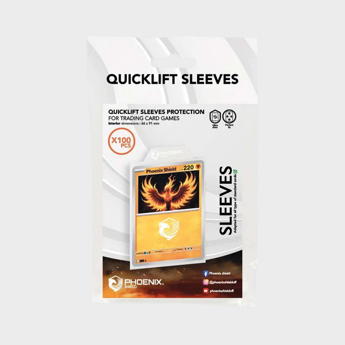 Phoenix Shield Ultimate QuickLift Sleeves (100 PC)