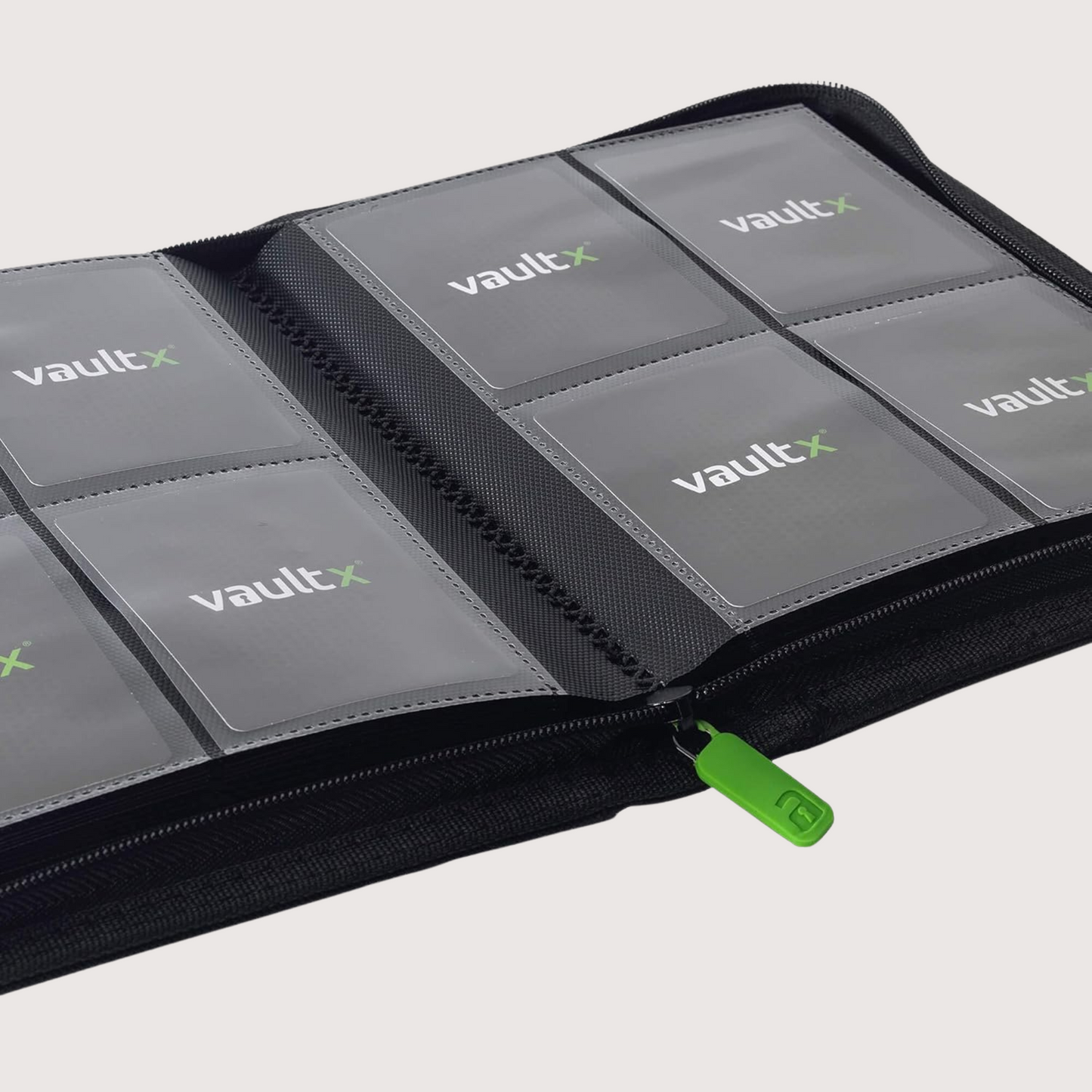 Vault X Premium Exo-Tec Zip Binder - 4 Pocket Side-Loading (160 cards) - Black