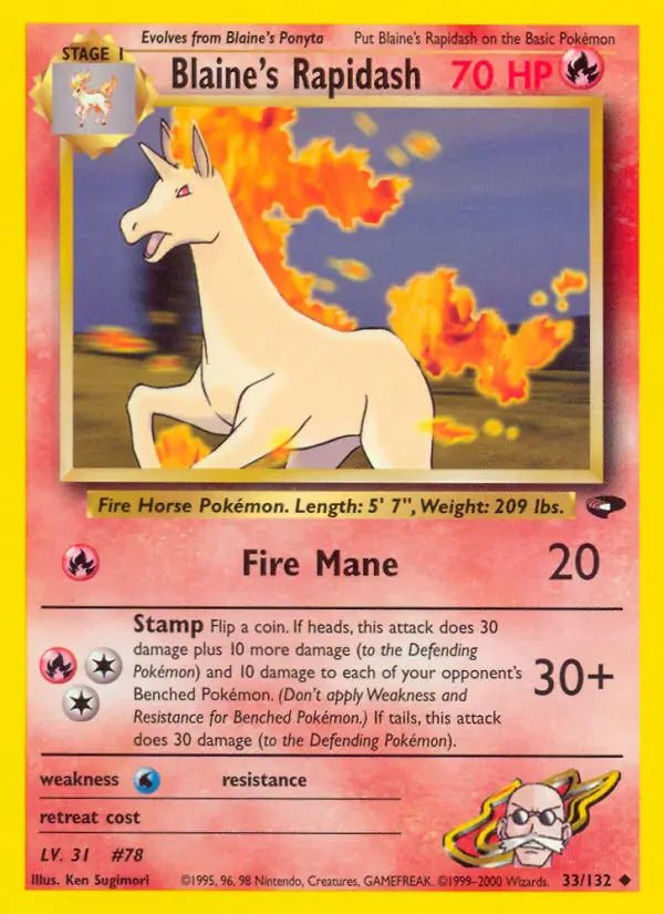 Blaine's Rapidash 33 - Gym Challenge (UN) - DMG