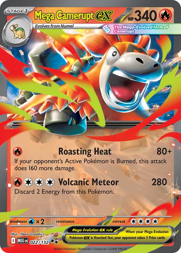 Mega Camerupt ex 022/132 - Mega Evolution (HO)