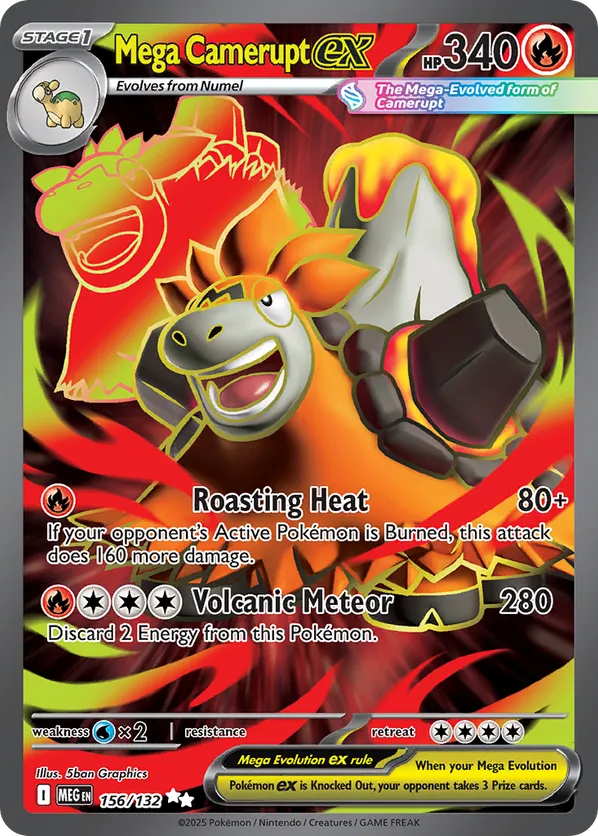 Mega Camerupt ex 156/132 - Mega Evolution (HO)
