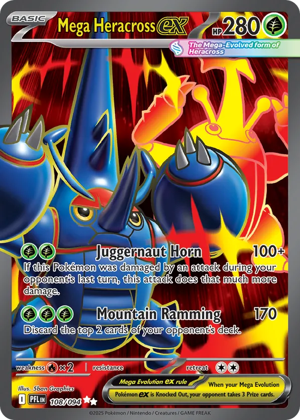 Mega Heracross ex 108/094 - Phantasmal Flames (HO)