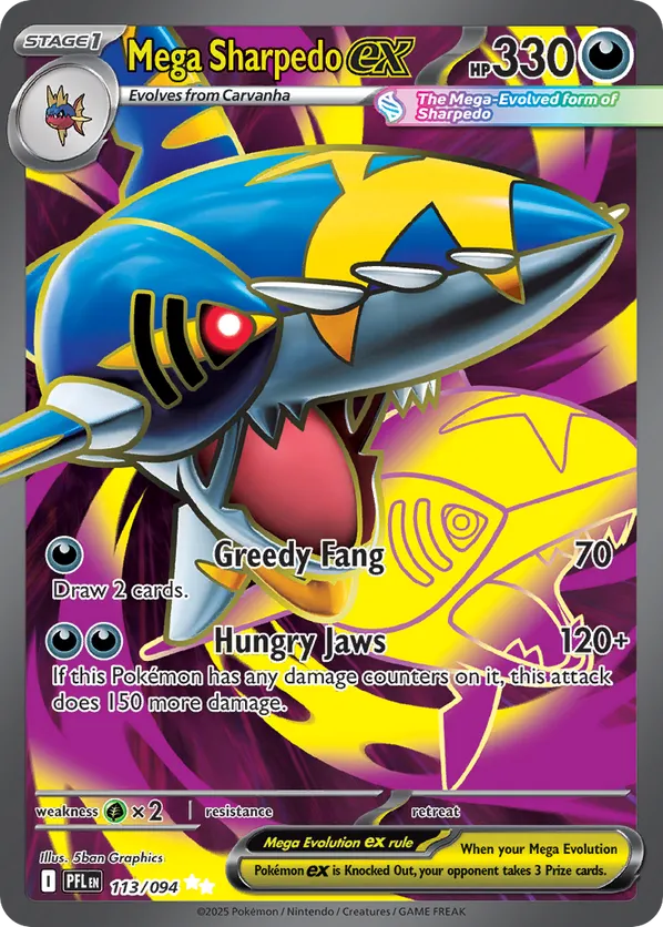 Mega Sharpedo ex 113/094 - Phantasmal Flames (HO)
