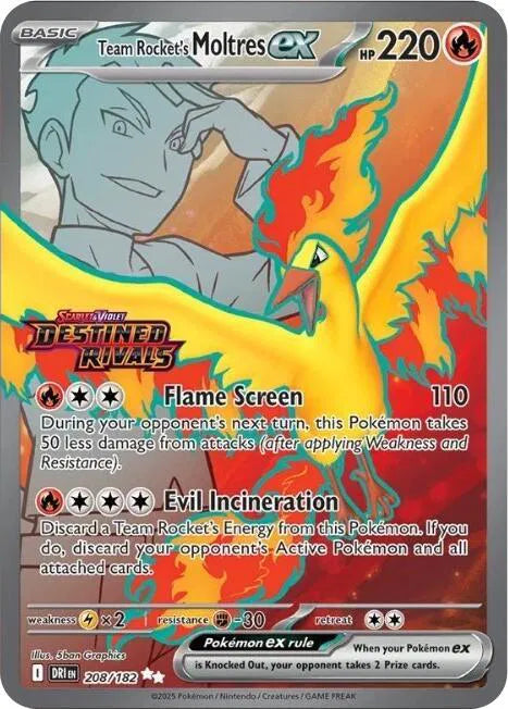 Team Rocket's Moltres ex (Destined Rivals Stamp) 208/182 - Miscellaneous Cards & Products (HO)
