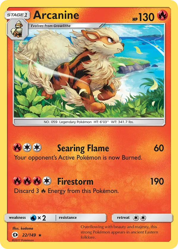 Arcanine 22 - Sun & Moon Base Set (RH)