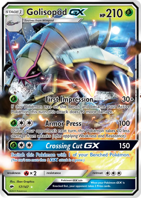Golisopod GX 17/147 - Burning Shadows (HO)