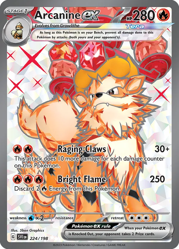 Arcanine ex 224/198 - Scarlet & Violet Base Set (HO)