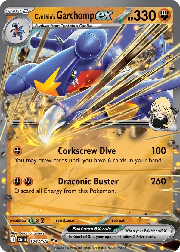Cynthia's Garchomp ex 104/182 - Destined Rivals (HO)