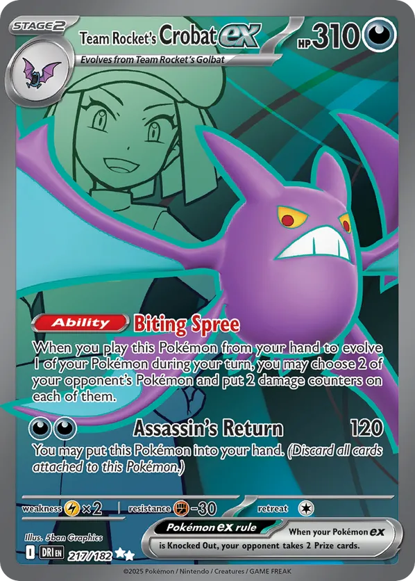 Team Rocket's Crobat ex 217/182 - Destined Rivals (HO)