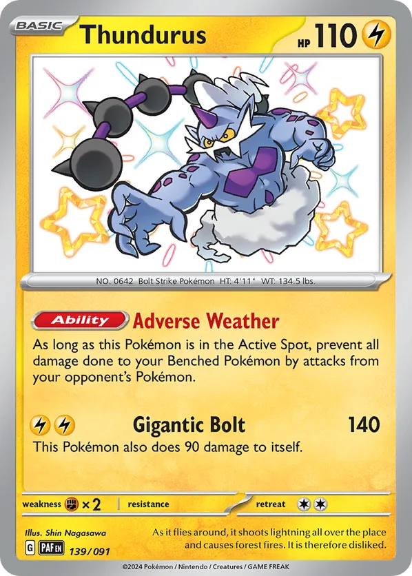 Thundurus 139/091 - Paldean Fates (HO)