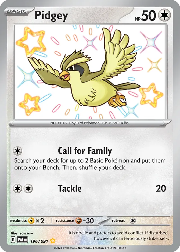 Pidgey 196/091 - Paldean Fates (HO)
