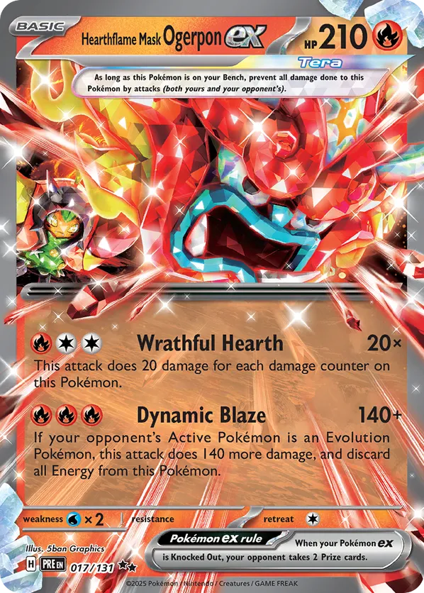 Hearthflame Mask Ogerpon ex 017/131 - Prismatic Evolutions (HO)
