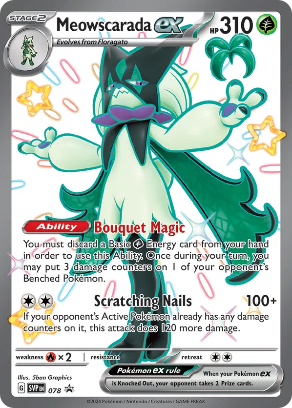 Meowscarada ex 78 - Scarlet & Violet Promo (HO)