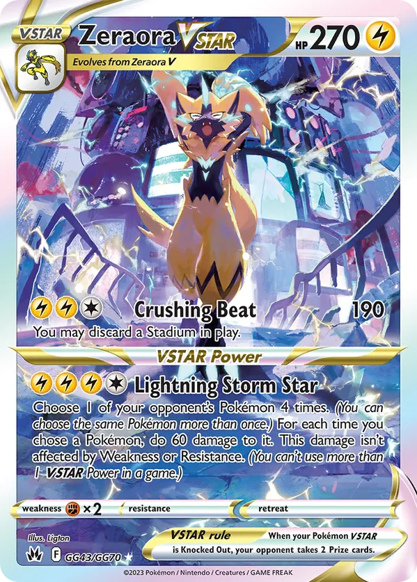 Zeraora VSTAR GG43/GG70 - Crown Zenith: Galarian Gallery (HO)