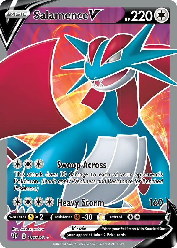 Salamence V (Full Art) 185/189 - Darkness Ablaze (HO)
