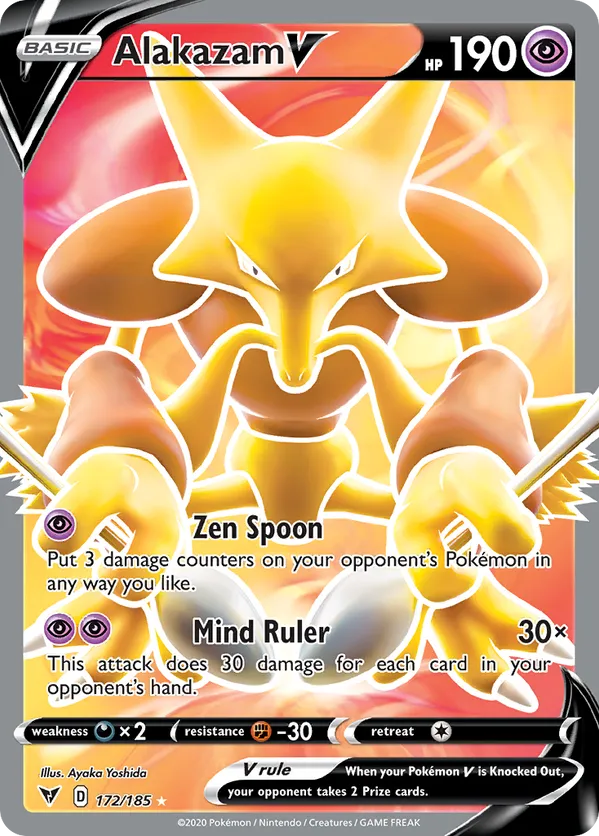 Alakazam V (Full Art) 172/185 - Vivid Voltage (HO)