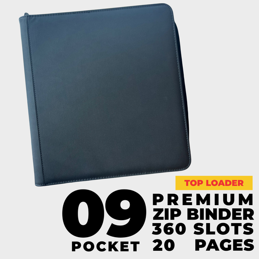 KP Premium Toploader Binder, 9 Pocket (360 Slots, Black, No Logo)