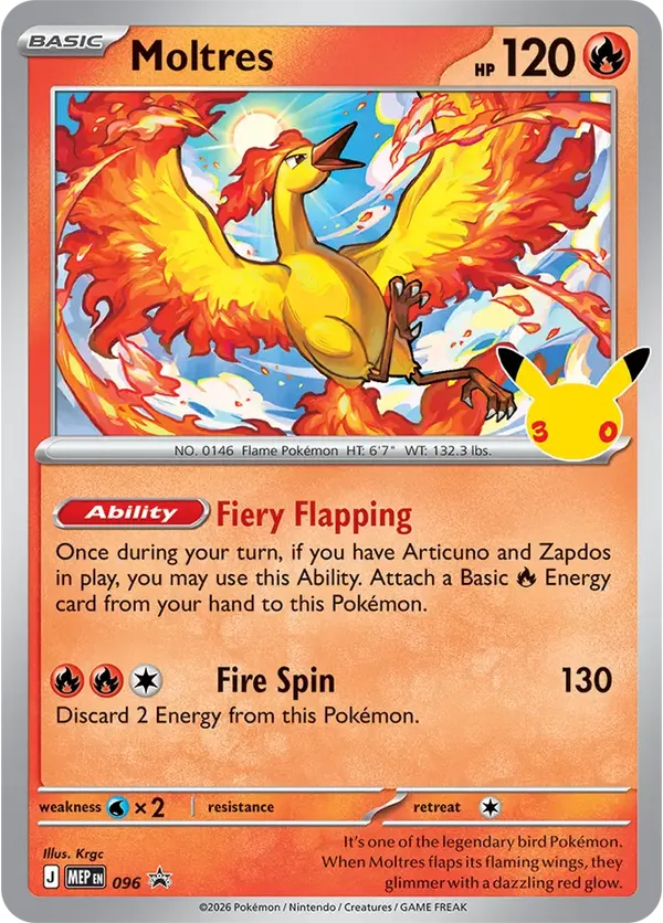 Moltres - 096 (30th Celebration) 96 - Mega Evolution Promos (HO)
