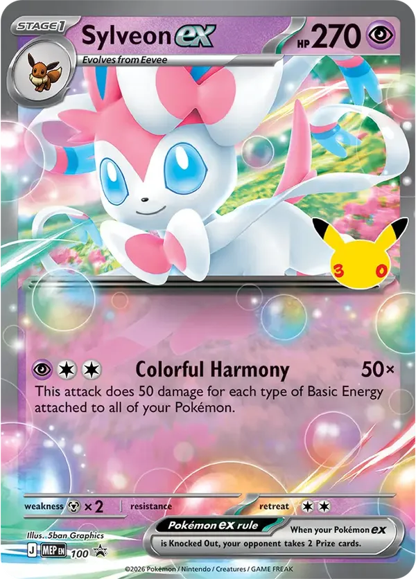 Sylveon ex - 100 (30th Celebration) 100 - Mega Evolution Promos (HO)