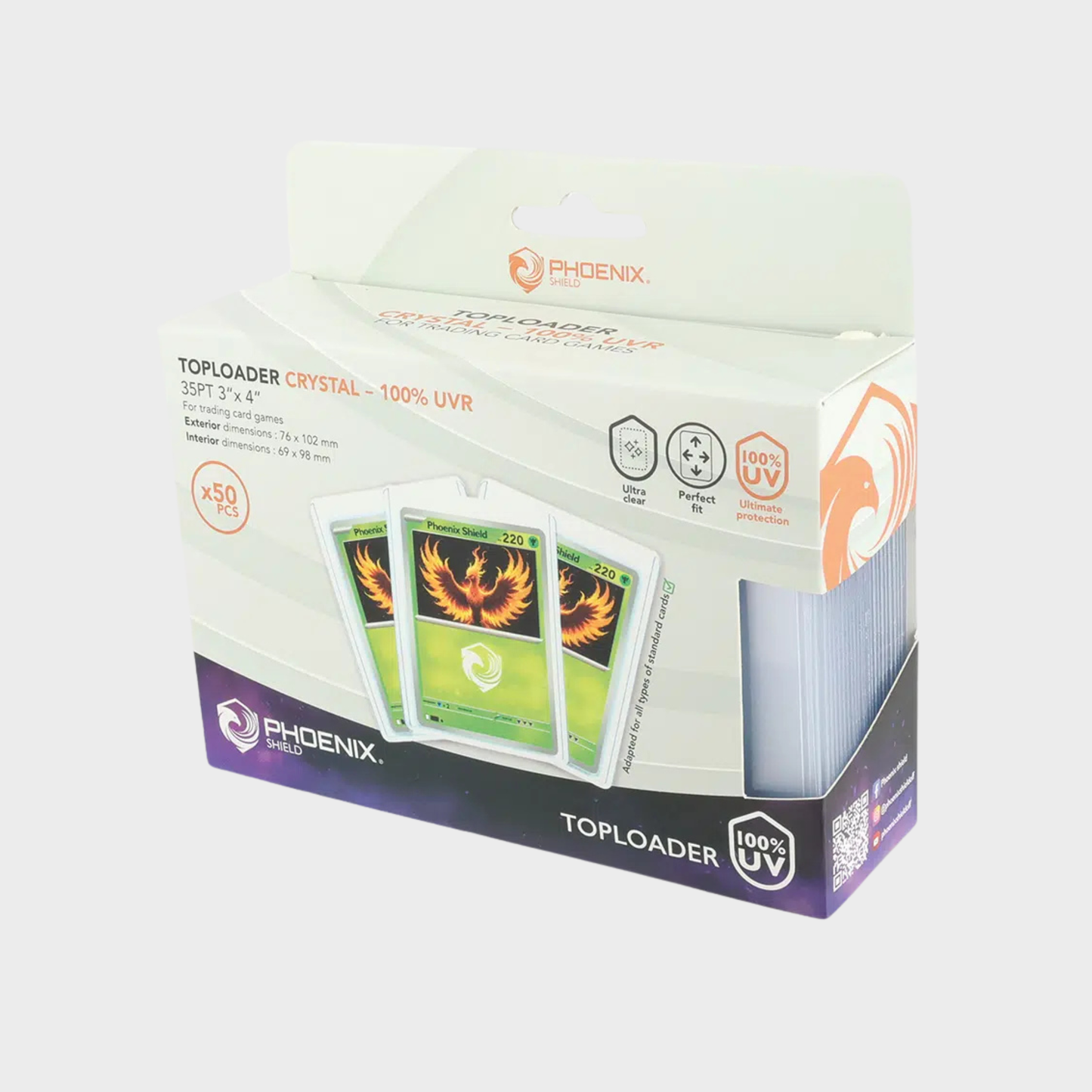 Phoenix Shield Ultimate Crystal Toploaders (50 PC)