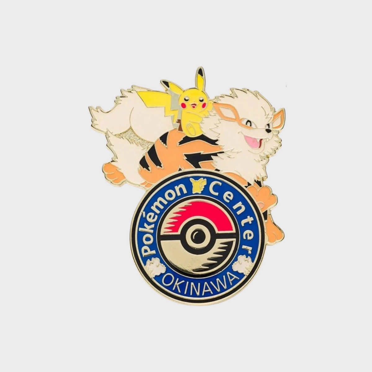 Pokemon Center Limited Edition Badge - Arcanine & Pikachu