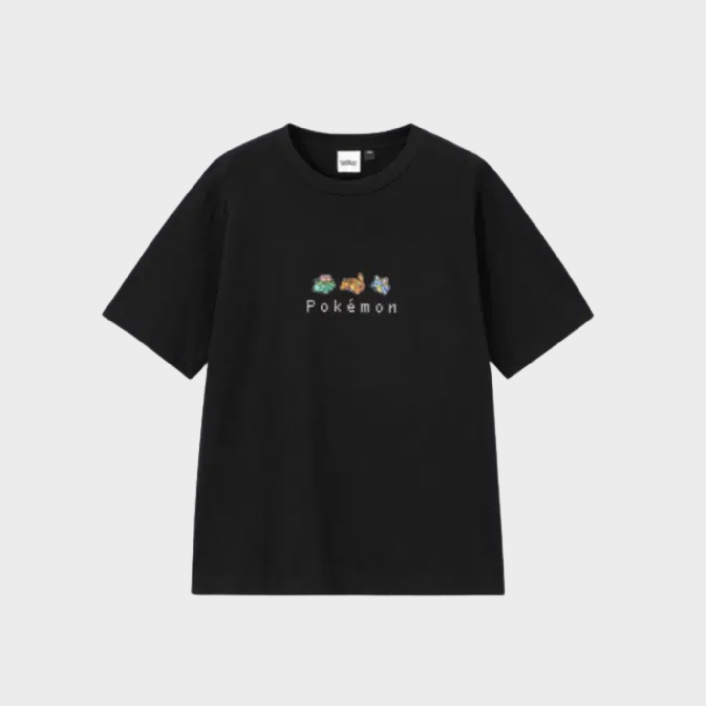 Pokemon x Gu T-Shirt, Pixel Kanto Evolved Starters [Black]