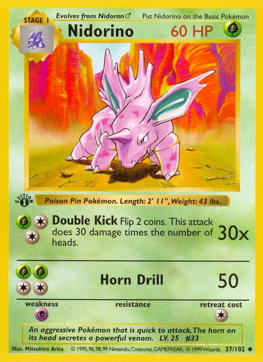 Nidorino 37 - Base Set (Unlimited) (NO) - MP