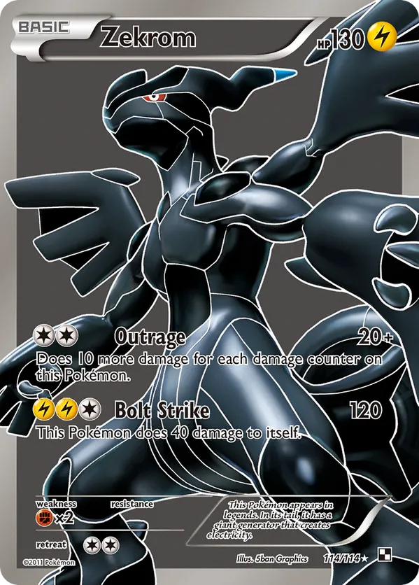Zekrom (Full Art) 114 - Black and White (HO) - HP