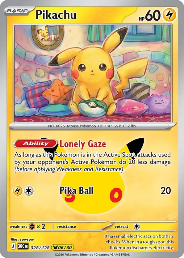 Pikachu 028/128 - 30th Celebration (HO)