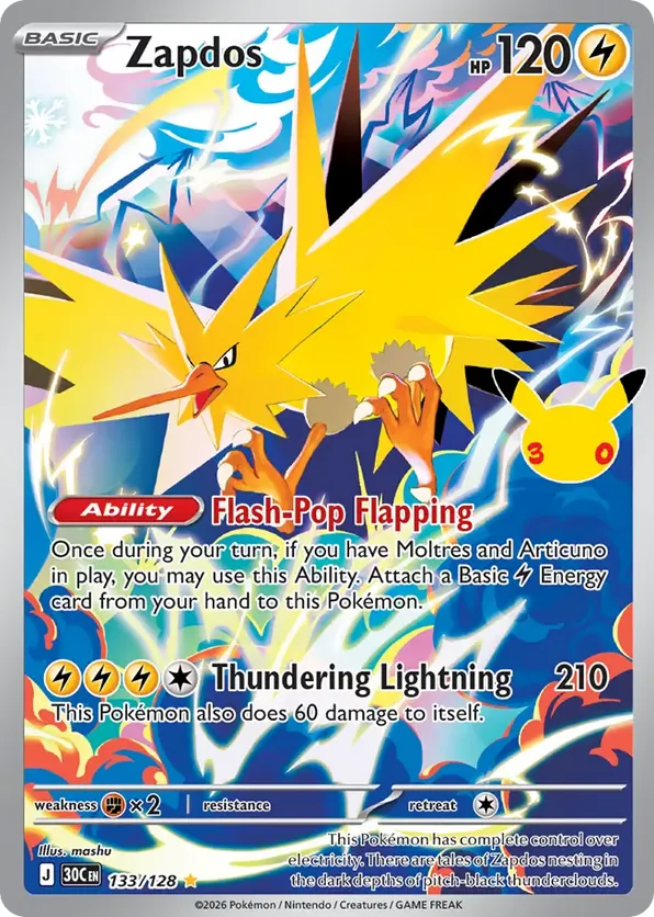 Zapdos 133/128 - 30th Celebration (HO)