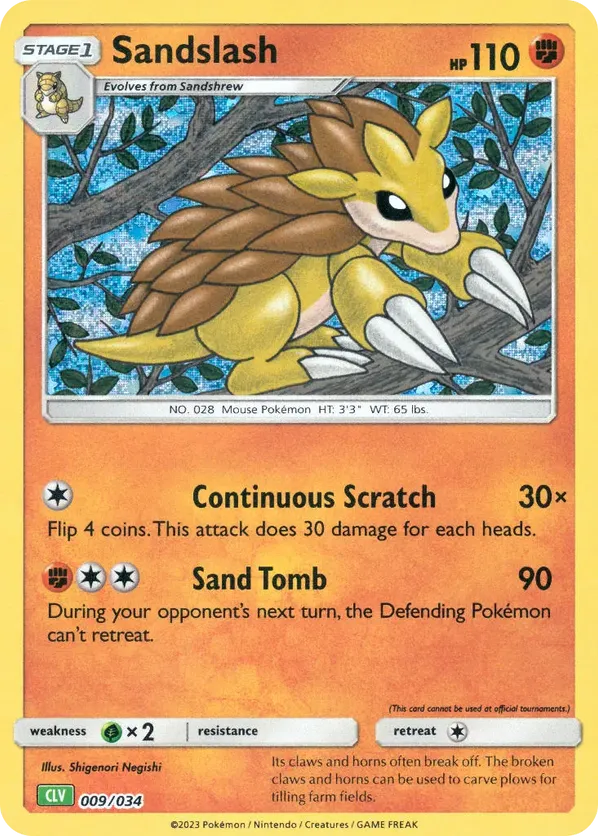 Sandslash 009/034 - Trading Card Game Classic (HO)