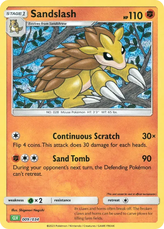 Sandslash 009/034 - Trading Card Game Classic (HO)