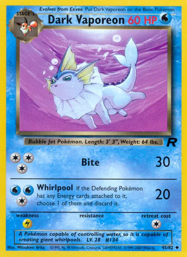 Dark Vaporeon 45 - Team Rocket (UN) - DMG