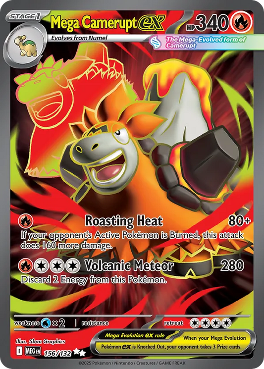 Mega Camerupt ex 156/132 - Mega Evolution (HO)