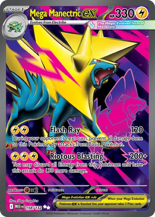 Mega Manectric ex 158/132 - Mega Evolution (HO)