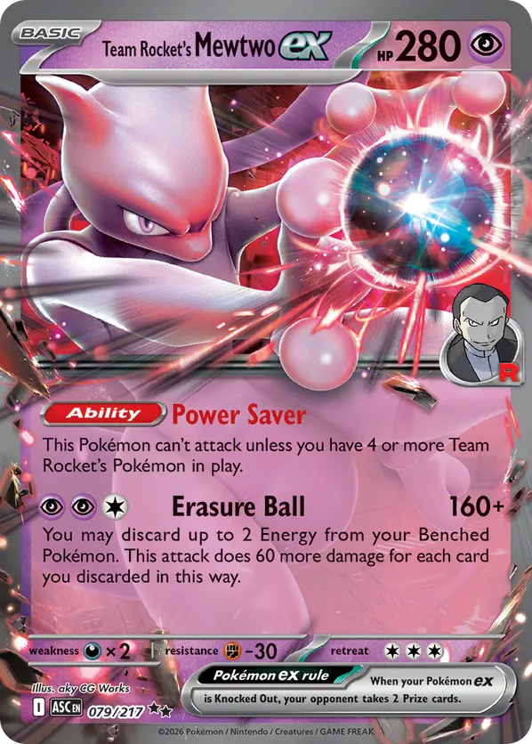 Team Rocket's Mewtwo ex 079/217 - Ascended Heroes (HO)
