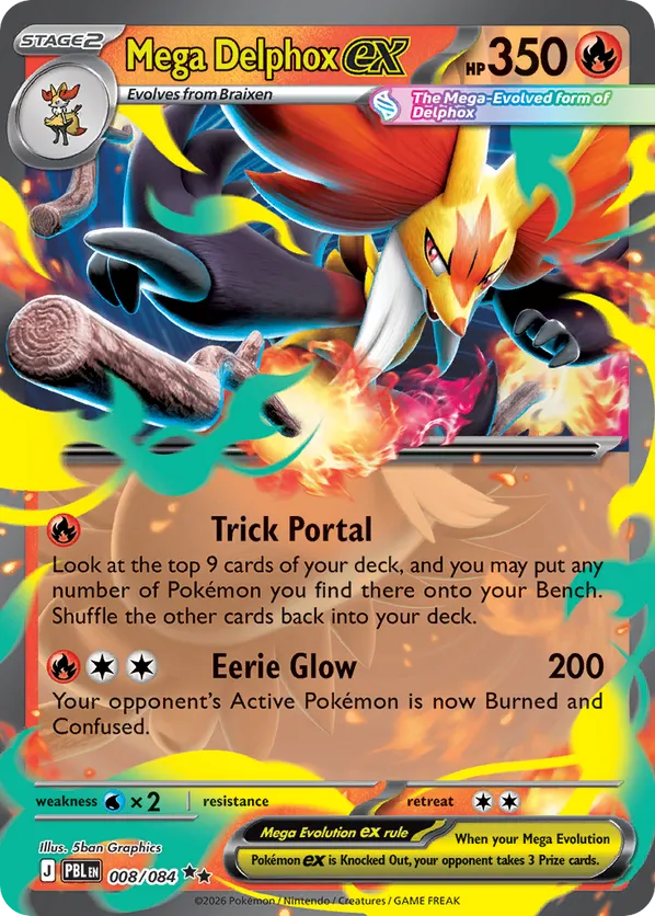 Mega Delphox ex 008/084 - Pitch Black (HO)
