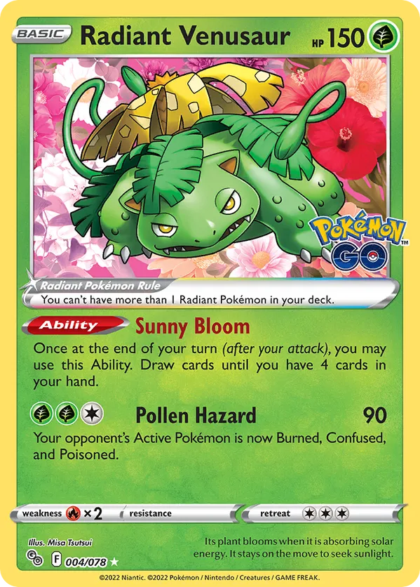 Radiant Venusaur 004/078 - Pokemon Go (HO)
