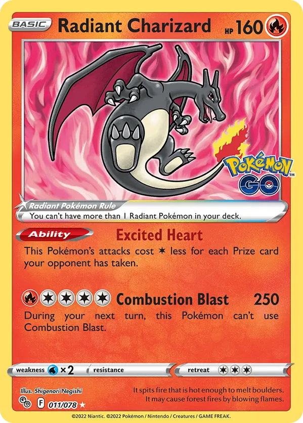 Radiant Charizard 011/078 - Pokemon Go (HO)
