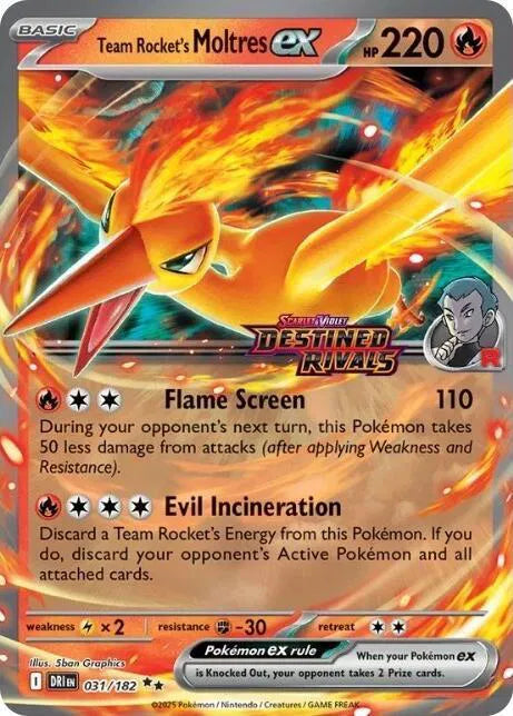 Team Rocket's Moltres ex (Destined Rivals Stamp) 031/182 - Miscellaneous Cards & Products (HO)