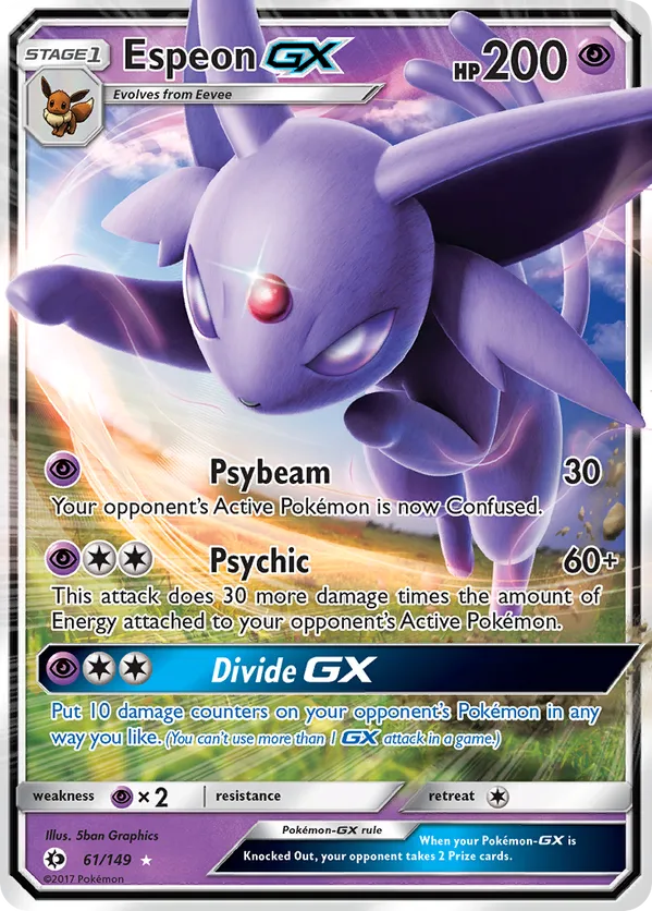 Espeon GX 61 - Sun & Moon Base Set (HO)