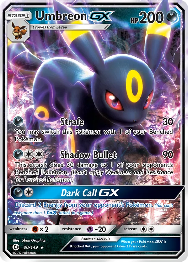 Umbreon GX 80 - Sun & Moon Base Set (HO)