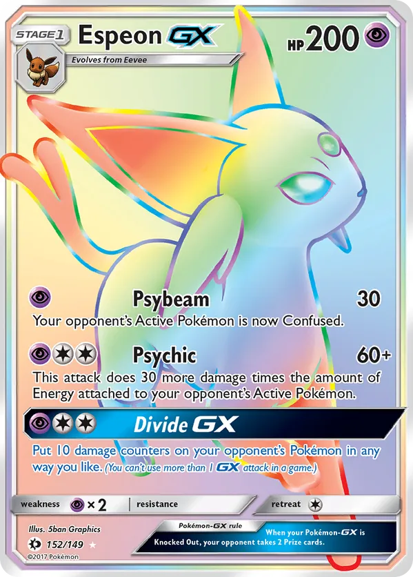 Espeon GX (Secret) 152 - Sun & Moon Base Set (HO)