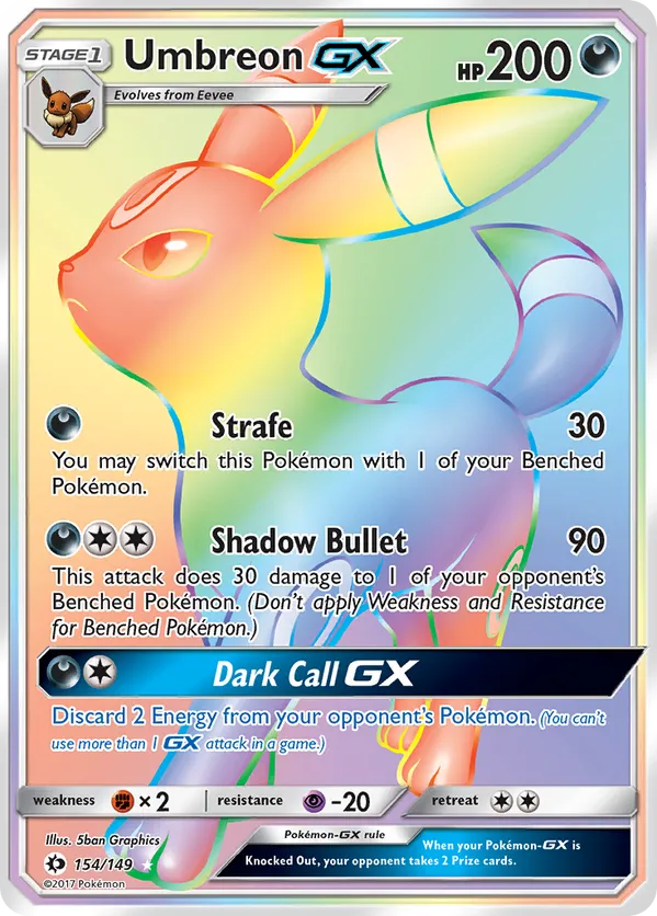 Umbreon GX (Secret) 154 - Sun & Moon Base Set (HO)