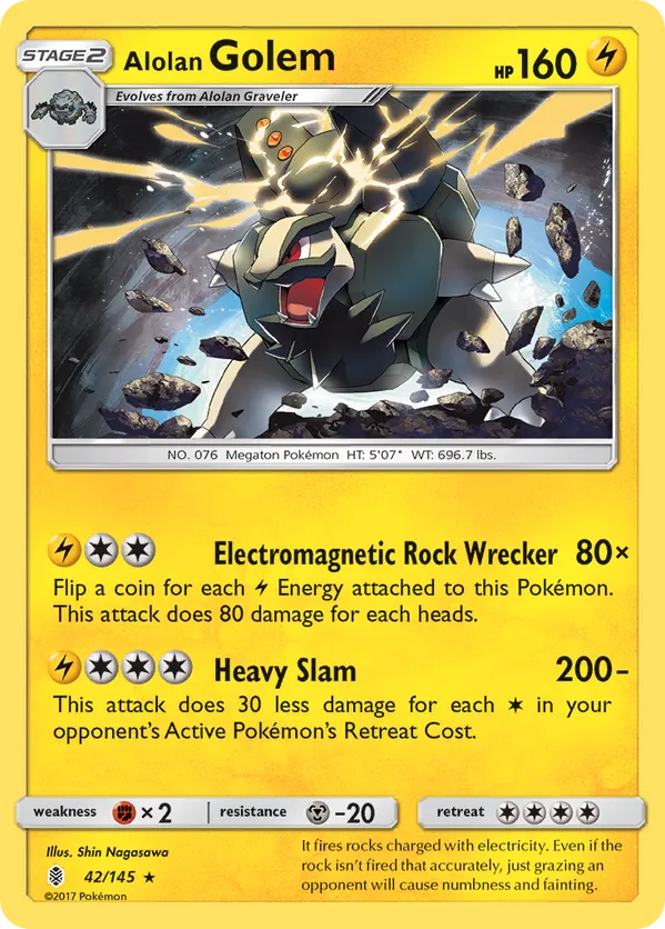 Alolan Golem 42/145 - Guardians Rising (HO)