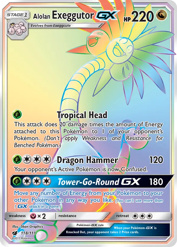 Alolan Exeggutor GX (Secret) 118/111 - Crimson Invasion (HO)