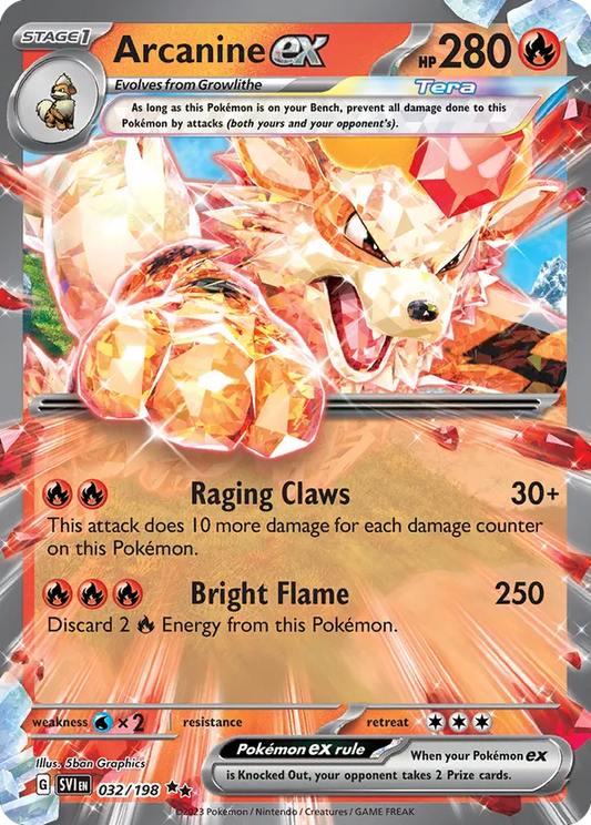 Arcanine ex 032/198 - Scarlet & Violet Base Set (HO)