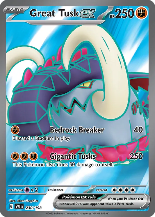 Great Tusk ex 230/198 - Scarlet & Violet Base Set (HO)