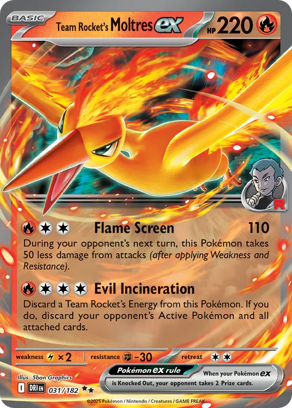 Team Rocket's Moltres ex 031/182 - Destined Rivals (HO)